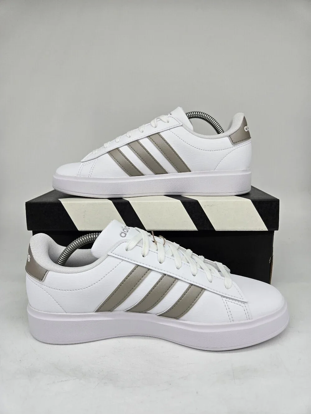 adidas Women's Grand Court GW9215 White Platinum Metallic Tennis Shoes Size 11